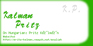 kalman pritz business card